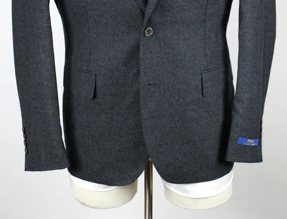 Polo Ralph Lauren Jacket 46 R Mens Wool Modern Fit Grey Sport Coat Blazer New